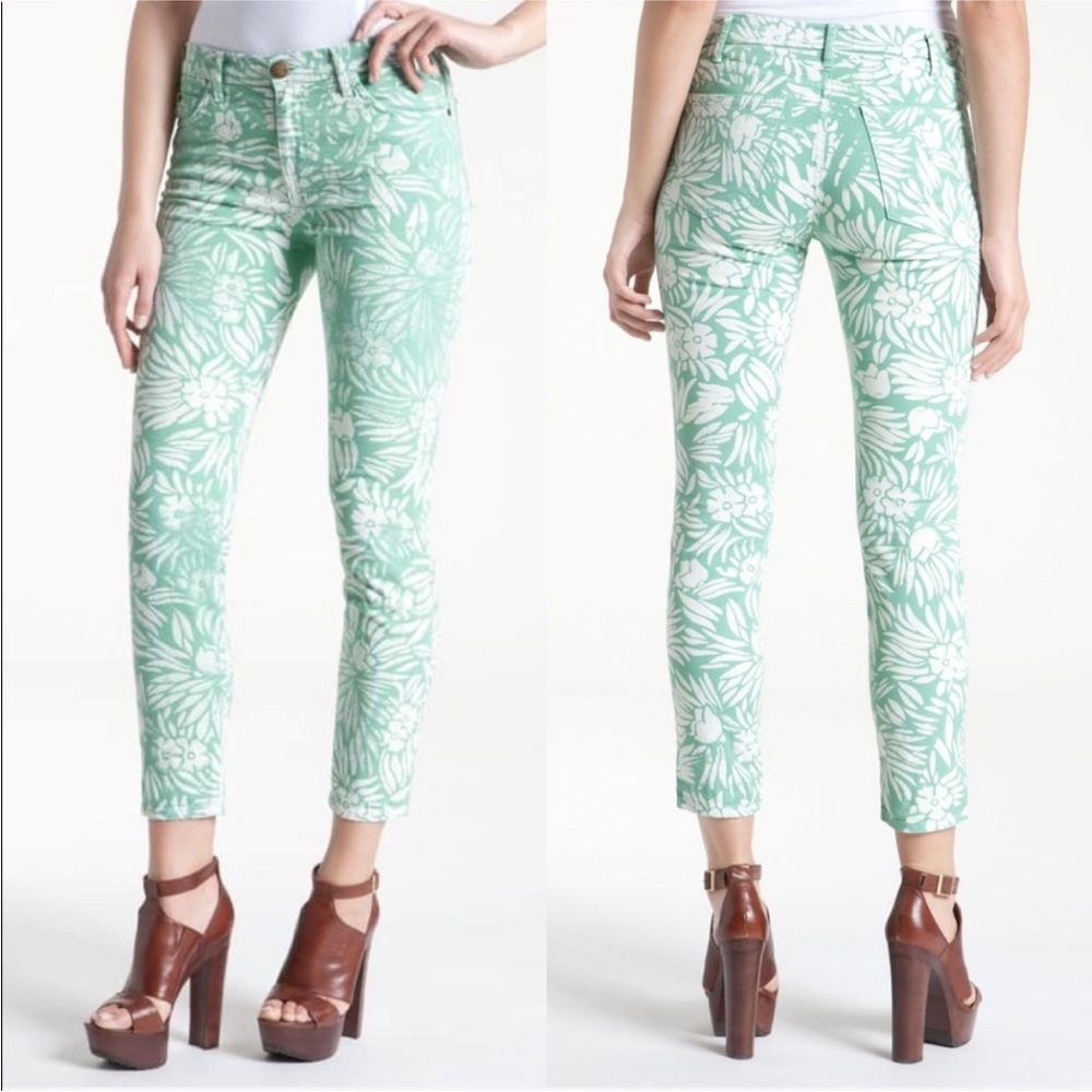 Diane Von Furstenberg Mint Floral Jeans